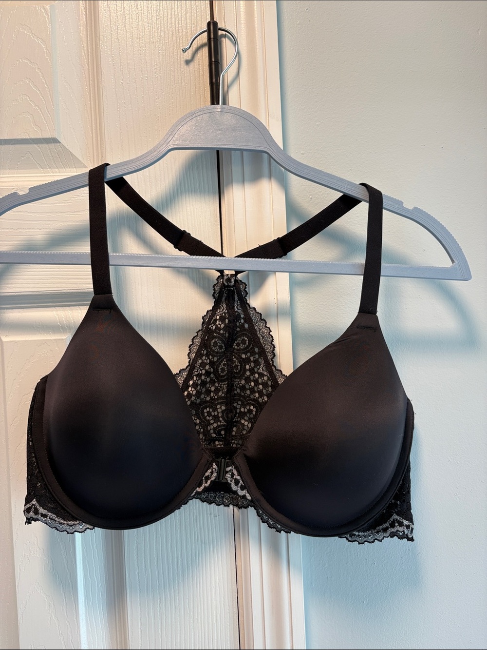 Black Lace Racerback T-Shirt Bra